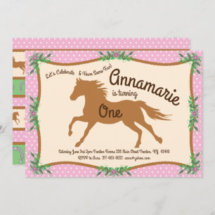 Cowgirl Horse Pony Invitations d'anniversaire