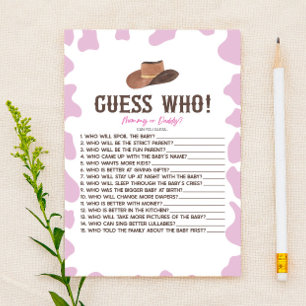 Cowgirl Rodeo Western Devins Qui Baby shower Jeu