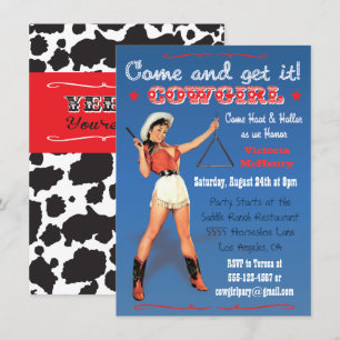 Cowgirl Western Bachelorette / Invitation de fête 
