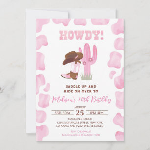 Cowgirl Wild West Western Invitations d'anniversai