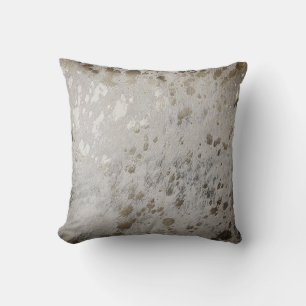Cowhide Argent Imprimer Coussin à lancer métalliqu