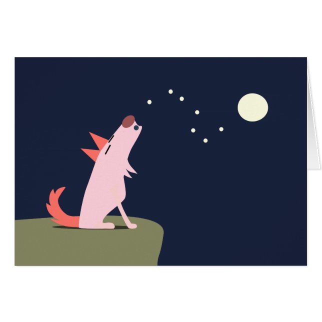 Coyote hurlant à la lune (Devant horizontal)