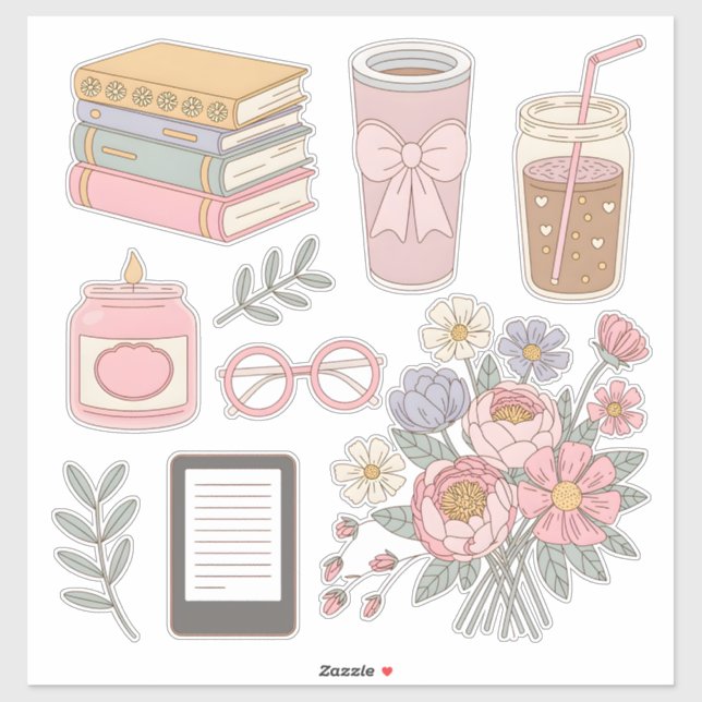 Cozy Aesthetic Sticker Pack Digital Planner Clipar (Feuille)