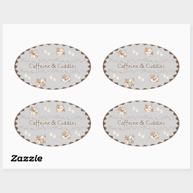 Cozy Café Cats Stickers (Feuille)