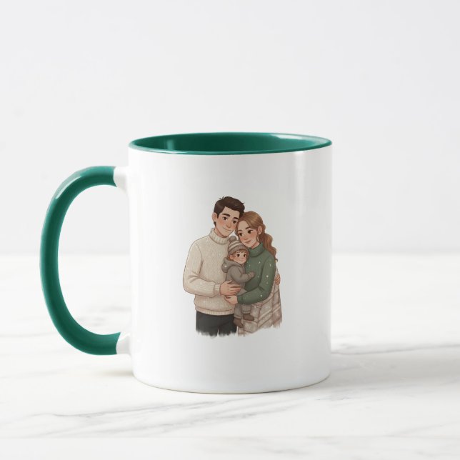 Cozy Christmas Family Mug – Personalized Holiday  (Gauche)