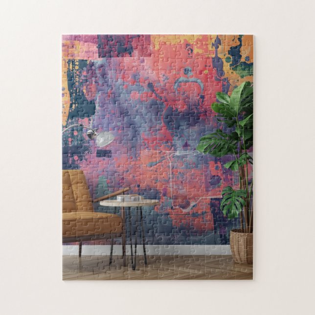Cozy Colorful Wall Puzzle – Modern Calm Interior (Vertical)