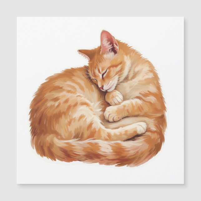 Cozy Companions Collection - Sleeping Cat Magnet (Devant)
