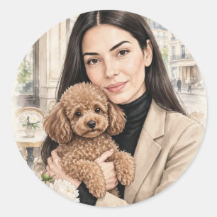 Cozy Girl ou Autocollant Caniche – Meilleurs Amis 
