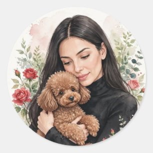 Cozy Girl ou Autocollant Caniche – Meilleurs Amis