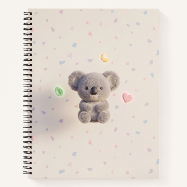 Cozy koala : Cahier pastel moderne  (Devant)