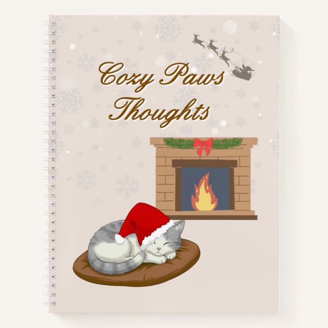 Cozy Paws Thoughts Spiral Journal Notebook (Devant)