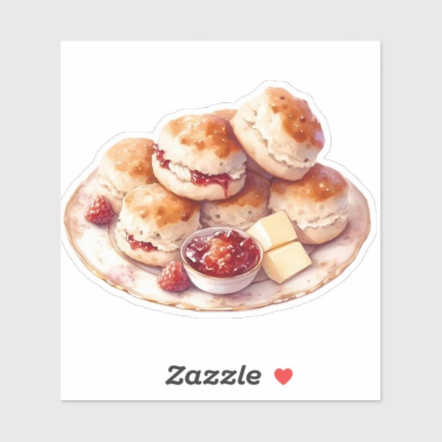 Cozy Scones & Jam Sticker Afternoon Tea Aesthetic (Feuille)