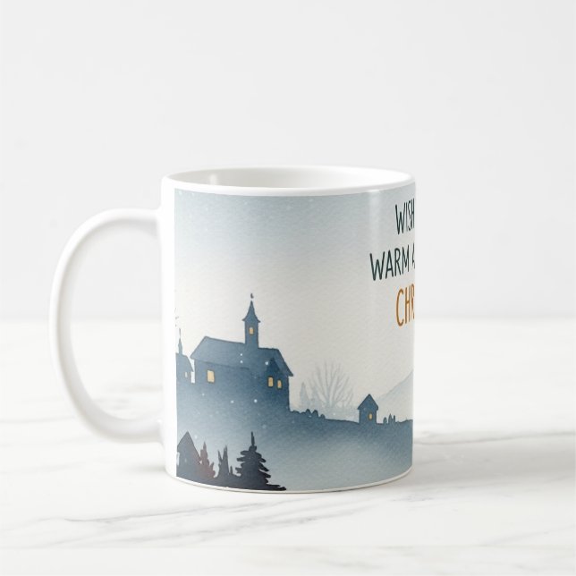 Cozy Winter Village Landscape Christmas Mug (Gauche)