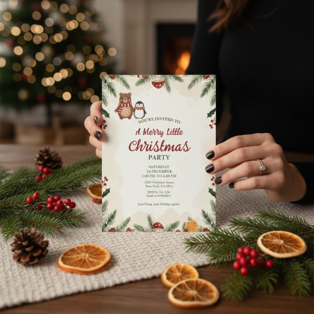 Cozy Woodland Christmas Party Invitation (Créateur téléchargé)