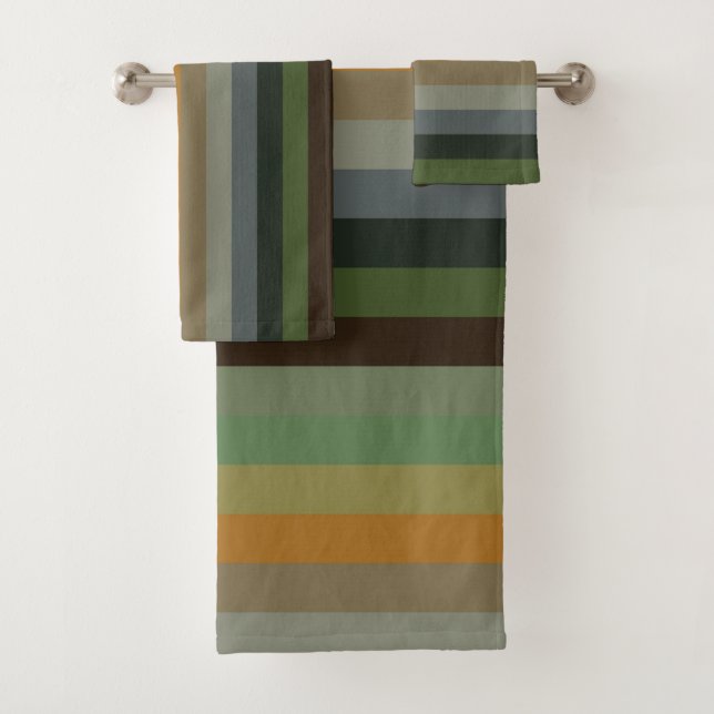 Cozy Woodland Earth Tone Stripe Pattern (En situation)