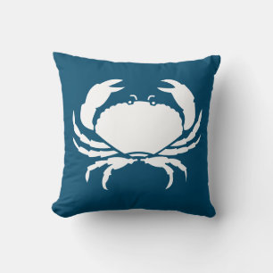 CRAB BLANC sur oreiller bleu