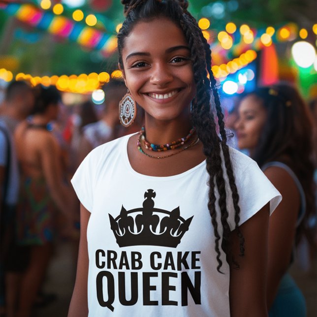 CRAB CAKE QUEEN LADIES T-SHIRTS (Créateur téléchargé)