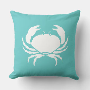 CRAB nautique extérieur turquoise bleu mer coussin