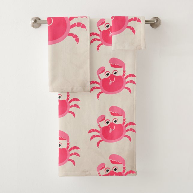 Crabby Crab Design Ensemble de serviettes de bain (En situation)