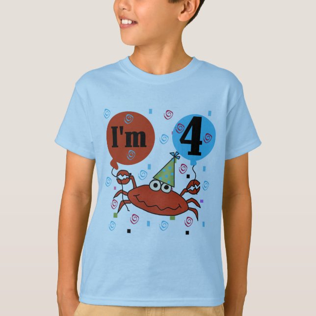 Crabe 4e anniversaire Tshirts et cadeaux (Devant)