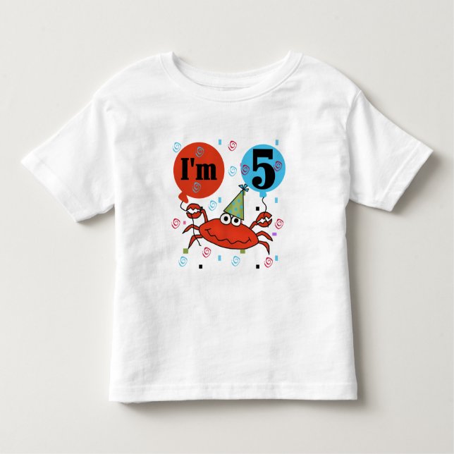 Crabe 5e anniversaire Tshirts et cadeaux (Devant)
