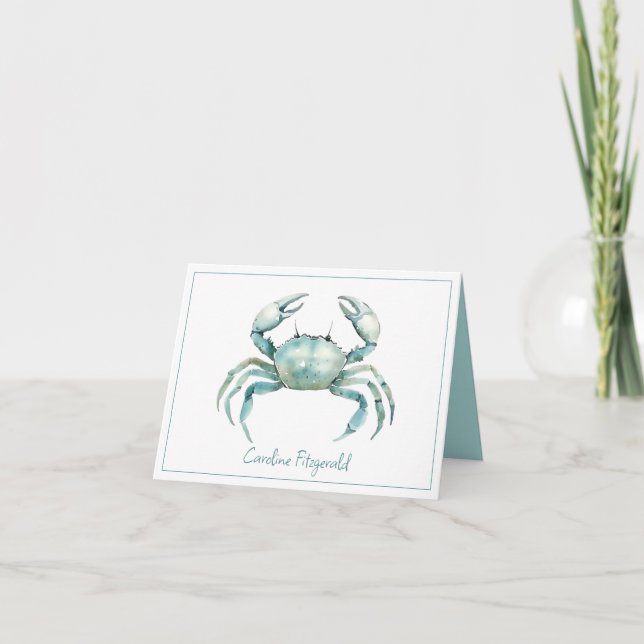 Crabe aquarelle côtière personnalisé (Devant)