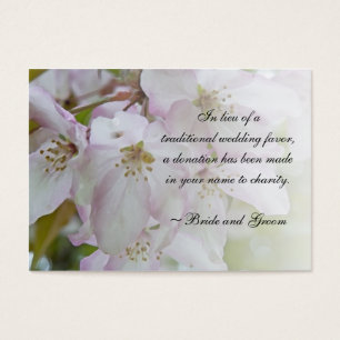 Crabe blanc rose Apple Blossom Mariage Carte de bi