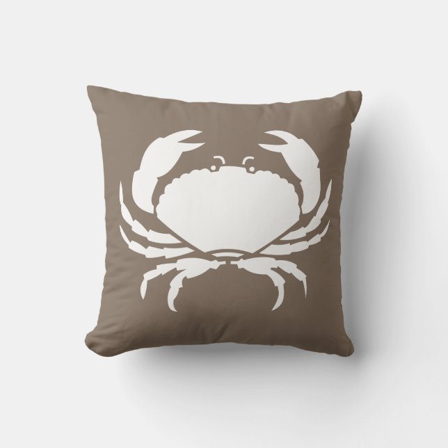 CRABE BLANC sur oreiller marron (Recto)