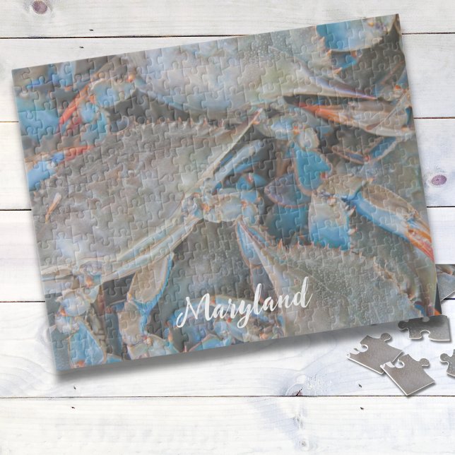 Crabe bleu du Maryland Puzzle personnalisé (Maryland Blue Crab Puzzle...a fun relaxing good time, especially when on your vacation. Hang it!)