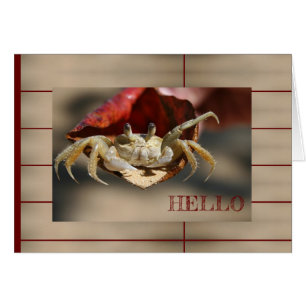 Crabe dans la feuille rouge Carte de voeux