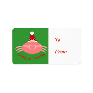 Crabe de Noël Présent Étiquette de balise