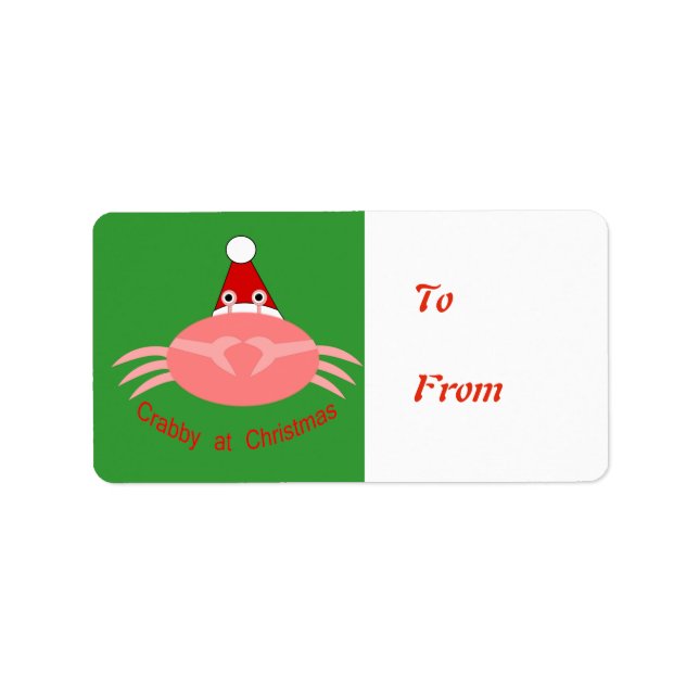 Crabe de Noël Présent Étiquette de balise (Devant)