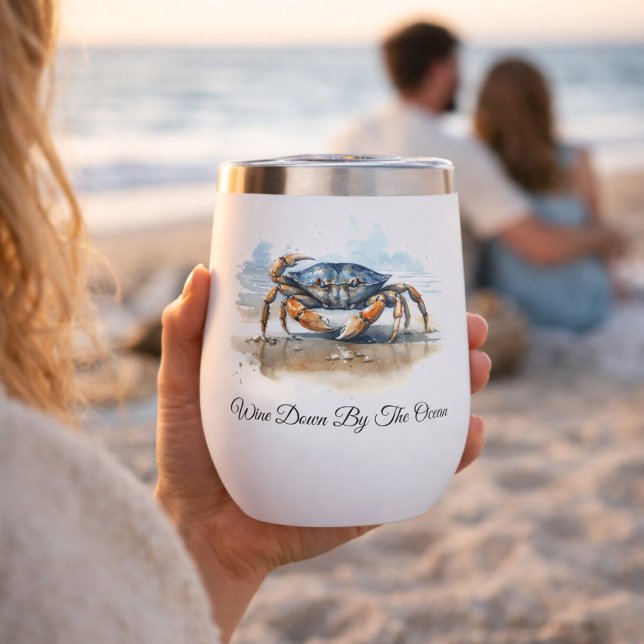 Crabe de plage à l'aquarelle, personnalisé (Créateur téléchargé)