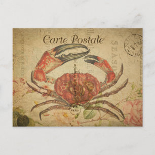 Crabe de style vintage Carte postale française