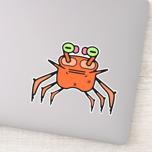 Crabe Grincheux Autocollant Drôle (Détail)