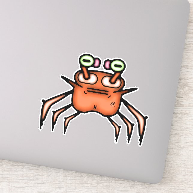 Crabe Grincheux Autocollant Drôle (Détail)