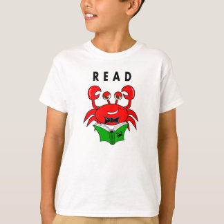 Crabe lisant un T-shirt de livre