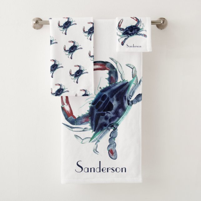 Crabe marine bleu et gris vert (En situation)