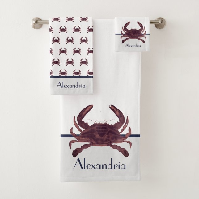 Crabe Maroon bordeaux Nautique Bain rouge et gris  (En situation)