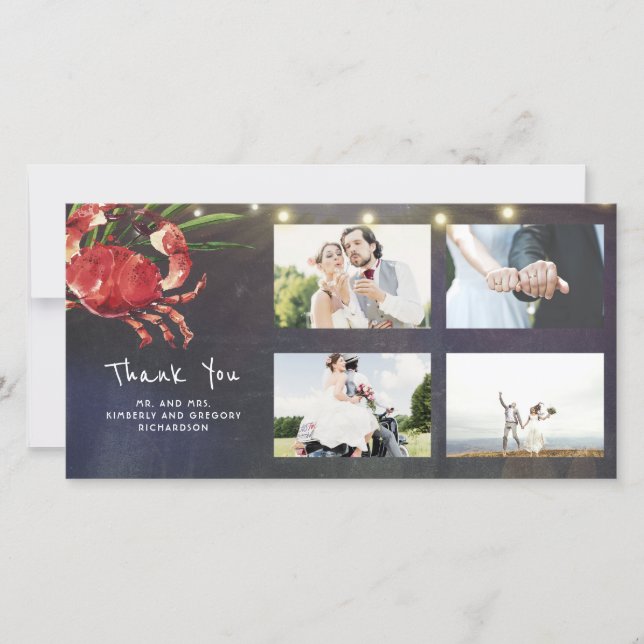 Crabe Nautique Plage Mariage Merci Mariage (Devant)