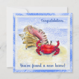 Crabe Pagure & Coquillage Carte de Nouvelle Maison