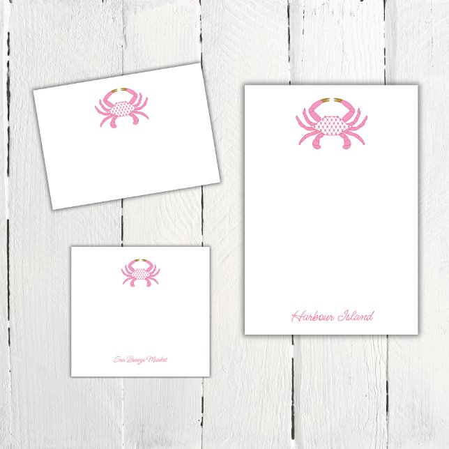 Crabe Rose Custom Chic | Post-it Côtiers (Créateur téléchargé)