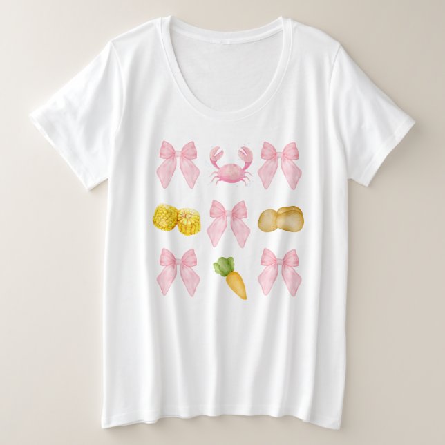 Crabe rose ébullition Fruits de mer pastel (Design devant)