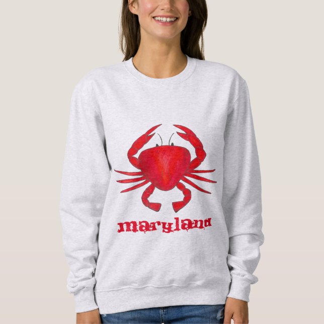 Crabe rouge du Maryland Crabe Sweatshirt de plage  (Devant)