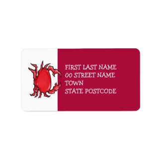 Crabe rouge Étiquette de adresse
