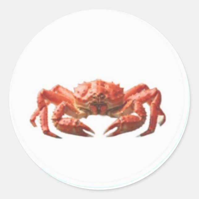Crabe Rouge Vibrant - Autocollant de la faune côti (Devant)