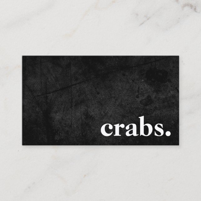 Crabes Chalkboard modernes. Carte de visite (Devant)