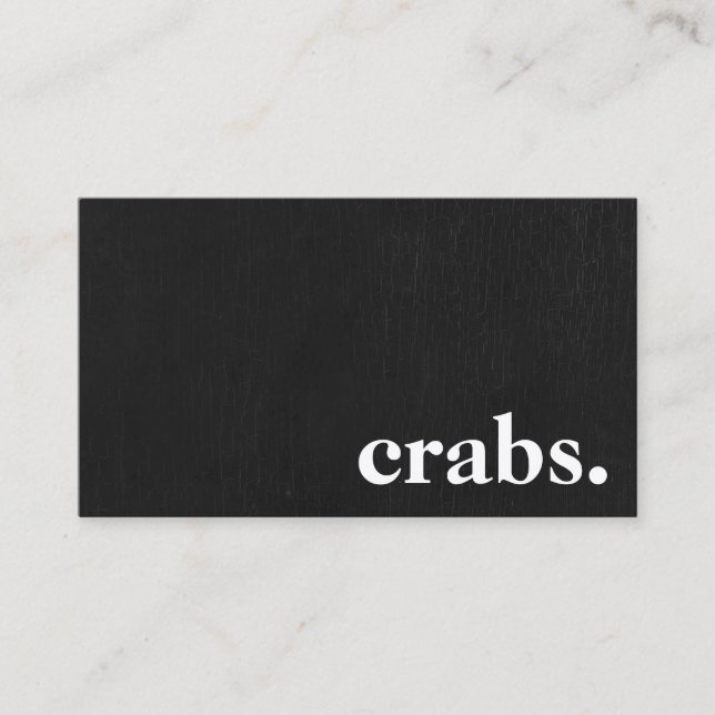 Crabes Chalkboard modernes. Carte de visite (Devant)
