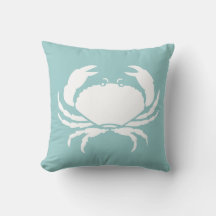 CRABS BLANC sur coussin bleu
