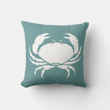 CRABS BLANC sur coussin bleu